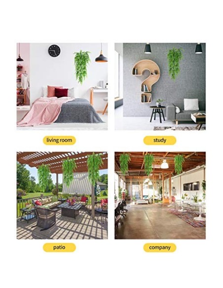 ADORAMOUR Plantas Artificiales Decorativas 2 Piezas Planta Colgantes del Hogar Decoración Pared para Interior y Exterior, Vid