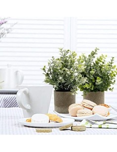 GaoTuo Artificiales Decoración, 3Pcs Plantas Artificiales de Maceta, Mini Artificiales Plastico Decorativas Plantas Falsas co 2