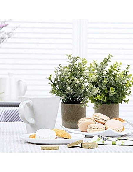 GaoTuo Artificiales Decoración, 3Pcs Plantas Artificiales de Maceta, Mini Artificiales Plastico Decorativas Plantas Falsas co