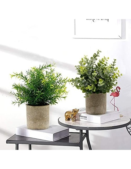 GaoTuo Artificiales Decoración, 3Pcs Plantas Artificiales de Maceta, Mini Artificiales Plastico Decorativas Plantas Falsas co