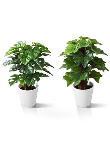 Kazeila Mini Plantas Artificiales de Interior en macetas, Planta de plástico Falso de 24 cm para decoración de casa / Oficina