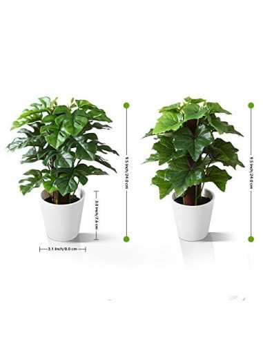 Kazeila Mini Plantas Artificiales de Interior en macetas, Planta de plástico Falso de 24 cm para decoración de casa / Oficina