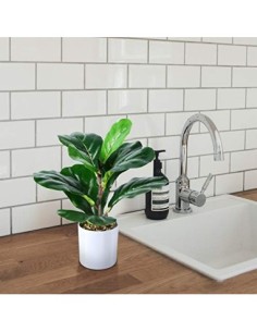 Mini Plantas Falsas en Maceta Kazeila, Planta de Higo de Hoja de violín Artificial de 40 cm para Oficina en casa, Hotel, libr 2