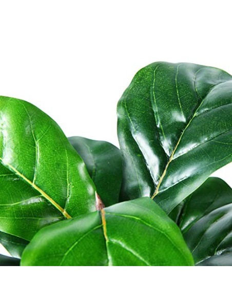 Mini Plantas Falsas en Maceta Kazeila, Planta de Higo de Hoja de violín Artificial de 40 cm para Oficina en casa, Hotel, libr