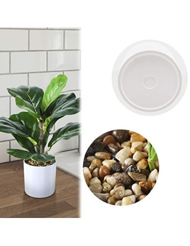 Mini Plantas Falsas en Maceta Kazeila, Planta de Higo de Hoja de violín Artificial de 40 cm para Oficina en casa, Hotel, libr