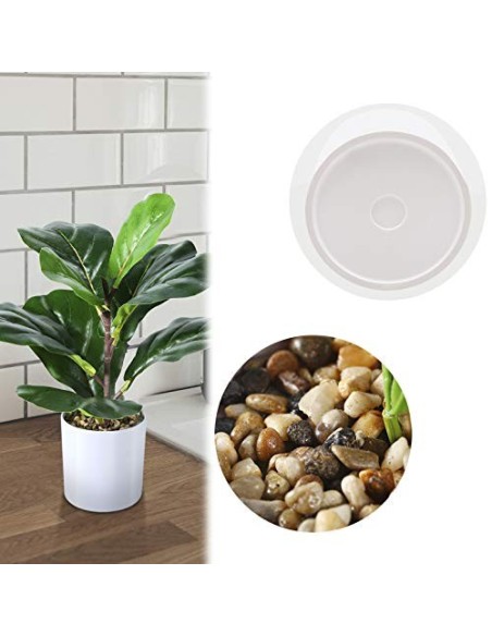 Mini Plantas Falsas en Maceta Kazeila, Planta de Higo de Hoja de violín Artificial de 40 cm para Oficina en casa, Hotel, libr