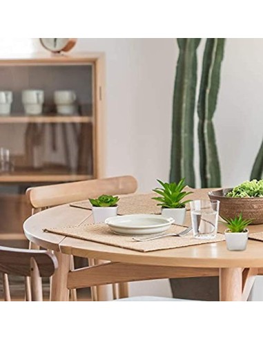 YHmall 4pcs Plantas Artificiales Decoracion Exterior de Suculentas con Macetas Plásticas de Interior y Exterior para Cocina, 