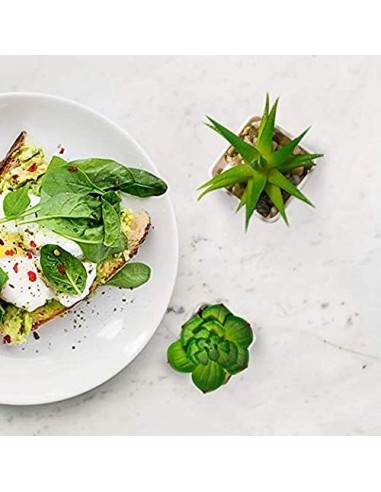 YHmall 4pcs Plantas Artificiales Decoracion Exterior de Suculentas con Macetas Plásticas de Interior y Exterior para Cocina, 