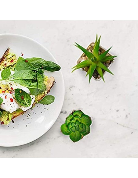 YHmall 4pcs Plantas Artificiales Decoracion Exterior de Suculentas con Macetas Plásticas de Interior y Exterior para Cocina, 