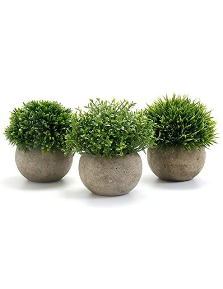 GoMaihe Plantas Artificiales Plásticas de Maceta, 3Piezas, Planta Artificial Decorativa, Adecuado para El Hogar Oficina Decor