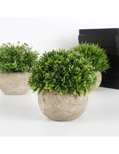GoMaihe Plantas Artificiales Plásticas de Maceta, 3Piezas, Planta Artificial Decorativa, Adecuado para El Hogar Oficina Decor