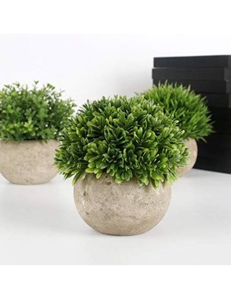 GoMaihe Plantas Artificiales Plásticas de Maceta, 3Piezas, Planta Artificial Decorativa, Adecuado para El Hogar Oficina Decor