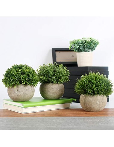 GoMaihe Plantas Artificiales Plásticas de Maceta, 3Piezas, Planta Artificial Decorativa, Adecuado para El Hogar Oficina Decor
