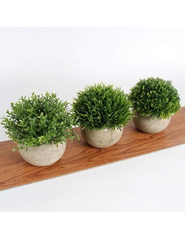 GoMaihe Plantas Artificiales Plásticas de Maceta, 3Piezas, Planta Artificial Decorativa, Adecuado para El Hogar Oficina Decor