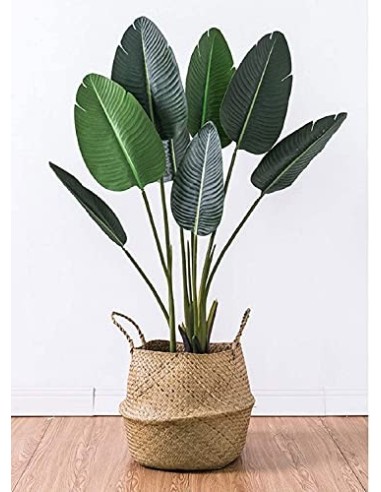 Lawei 2 Piezas Seagrass cesta de cesteria de mimbre plegable colgante maceta Cesta de Almacenamiento de Flor Cesta de Lavande