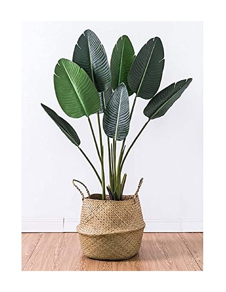 Lawei 2 Piezas Seagrass cesta de cesteria de mimbre plegable colgante maceta Cesta de Almacenamiento de Flor Cesta de Lavande