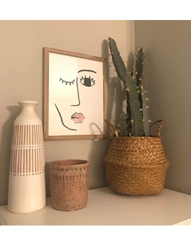 Lawei 2 Piezas Seagrass cesta de cesteria de mimbre plegable colgante maceta Cesta de Almacenamiento de Flor Cesta de Lavande