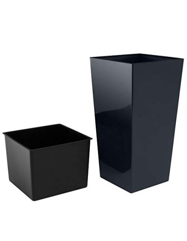 Prosper Plast durs125 - s433 12.6 x 12.6 x 20 cm Urbi Square maceta – color gris