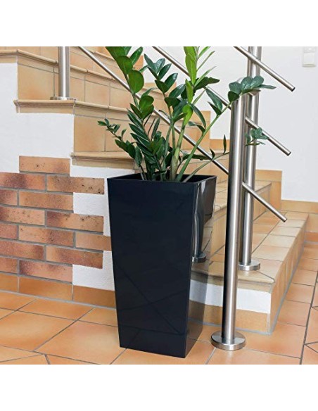 Prosper Plast durs125 - s433 12.6 x 12.6 x 20 cm Urbi Square maceta – color gris