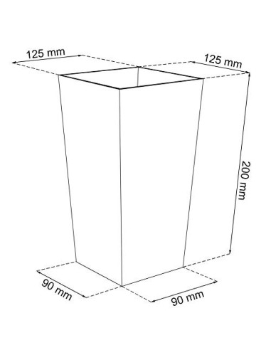 Prosper Plast durs125 - s433 12.6 x 12.6 x 20 cm Urbi Square maceta – color gris