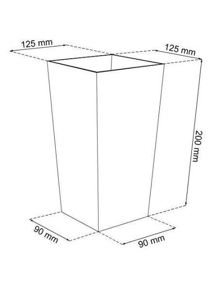 Prosper Plast durs125 - s433 12.6 x 12.6 x 20 cm Urbi Square maceta – color gris
