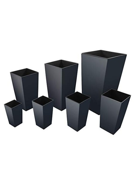 Prosper Plast durs125 - s433 12.6 x 12.6 x 20 cm Urbi Square maceta – color gris