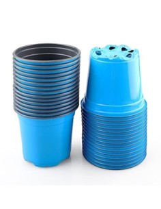 KINGLAKE 100 macetas de plástico Azul de 10 cm para Plantas de Plantas de Plantas de Plantas para Plantas suculentas, Verdura