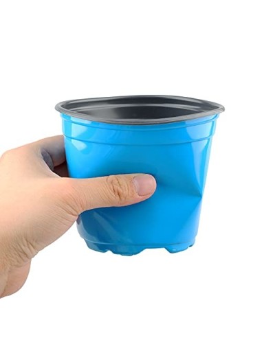 KINGLAKE 100 macetas de plástico Azul de 10 cm para Plantas de Plantas de Plantas de Plantas para Plantas suculentas, Verdura