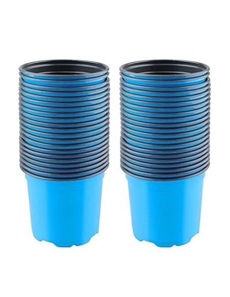 KINGLAKE 100 macetas de plástico Azul de 10 cm para Plantas de Plantas de Plantas de Plantas para Plantas suculentas, Verdura