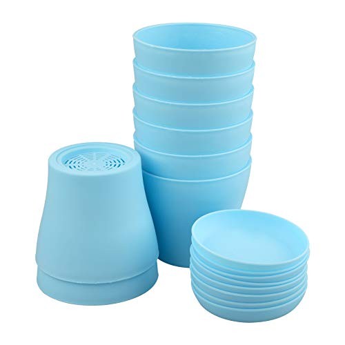 Pack De 12 Maceteros De Plástico KINGLAKE De 8 Cm, Con Agujeros De Drenaje, Resistentes Y Reutilizables, Ideales Para Semilleros Y Plantas Pequeñas