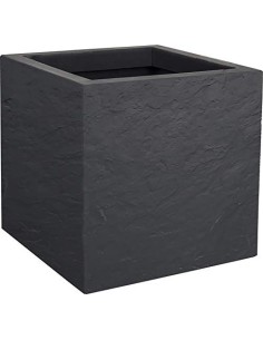EDA Volcania Up - Maceta, color gris antracita, 29.5 cm