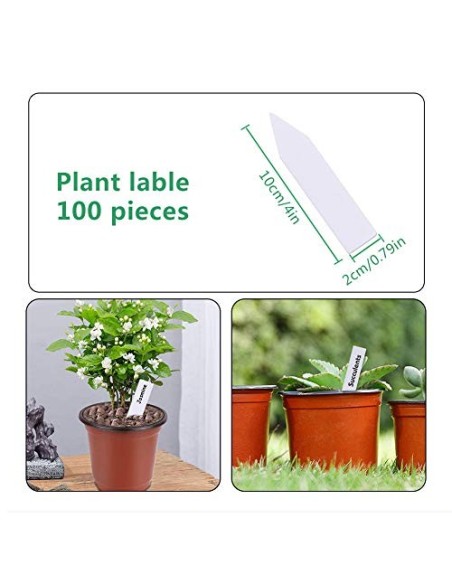 Macetas de Plástico Pequeña, Mengxin 50 Piezas Mini Macetas Semillero con 100 Piezas Etiquetas Plantas Macetas de Vivero de P