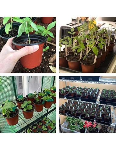 Macetas de Plástico Pequeña, Mengxin 50 Piezas Mini Macetas Semillero con 100 Piezas Etiquetas Plantas Macetas de Vivero de P