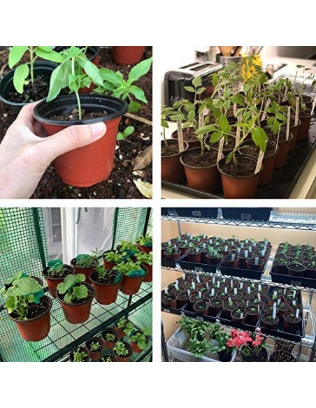 Macetas de Plástico Pequeña, Mengxin 50 Piezas Mini Macetas Semillero con 100 Piezas Etiquetas Plantas Macetas de Vivero de P