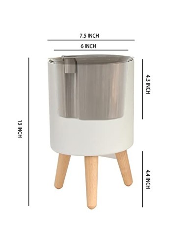 Lagita macetas con Soporte Maceta autorriego Interior,macetas Decorativas Interior, maceteros elevados - 1 Pieza Blanc