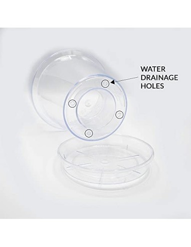 Kalapanta Maceta de plástico Transparente para orquídeas con Agujeros de Drenaje y platillo  1, Ø 14 cm 