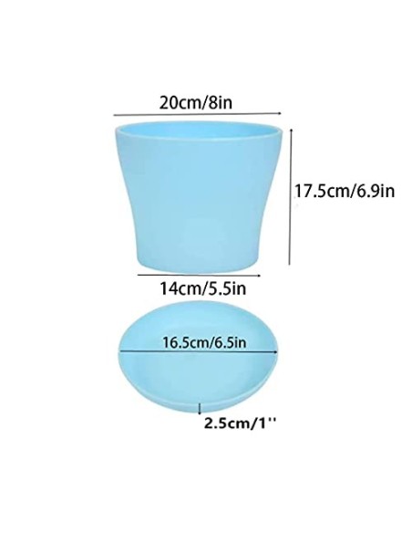 TSKDKIT 20cm macetas de plástico con Plato Extra Grandes macetas de plástico Coloridas macetasplantas bonsái macetas de siemb