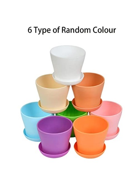 TSKDKIT 20cm macetas de plástico con Plato Extra Grandes macetas de plástico Coloridas macetasplantas bonsái macetas de siemb