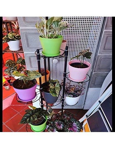 TSKDKIT 20cm macetas de plástico con Plato Extra Grandes macetas de plástico Coloridas macetasplantas bonsái macetas de siemb