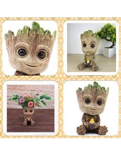 SLOCME Baby Groot - Macetero de guardianes de la galaxia para soporte de bolígrafo, adorno de escritorio, maceta de plantas c 2