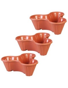 UPP Juego de macetas apilables I Macetero Triple para Patio, jardín, balcón. Color Terracota