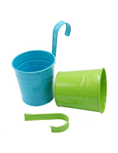 GIOVARA Juego de 10 Jarrones de Flores de Metal Florero para Colgar Canasta sin Orificio de Drenaje, Gancho Desmontable, Balc