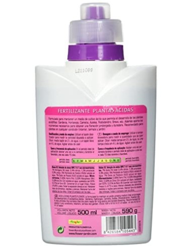Flower 10544 - Abono líquido Plantas ácidas, 500 ml