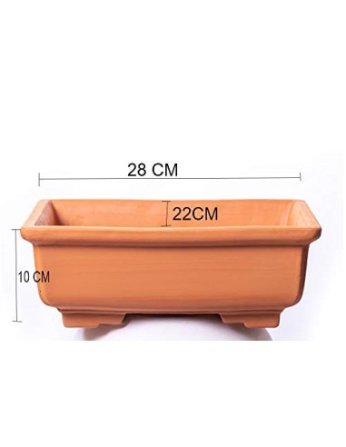 Maceta DE Barro para Bonsai+Plato.Modelo Kobe.Medidas 28X22X10