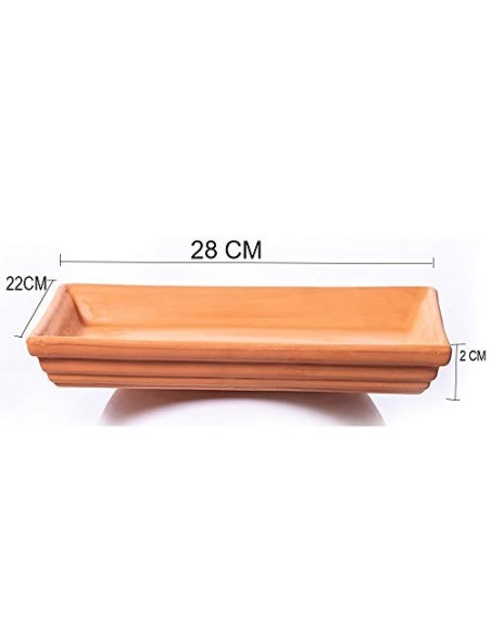 Maceta DE Barro para Bonsai+Plato.Modelo Kobe.Medidas 28X22X10