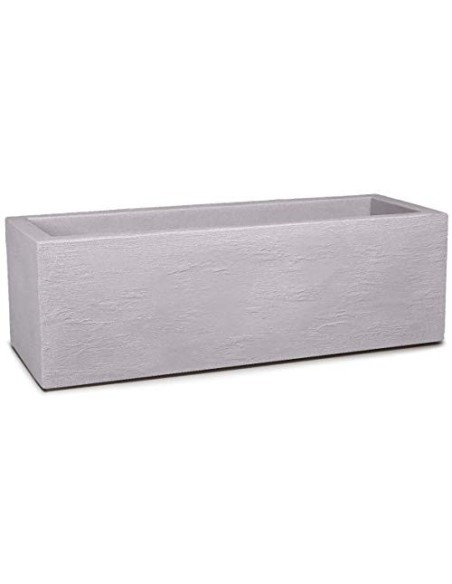 Deuba Maceta para Plantas Rectangular 80cm 33L Jardinera Plástico Símil Piedra Interior Exterior