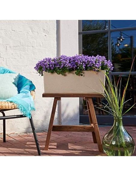 LECHUZA BALCONERA Stone 50 Maceta de riego automático para Interiores y Exteriores, Mesa y Caja de Ventana con Orificio de Dr