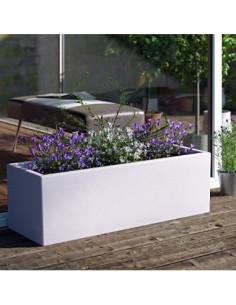 Deuba Maceta para Plantas Rectangular 80cm 33L Jardinera Plástico Símil Piedra Interior Exterior 2