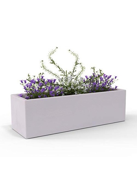 Deuba Maceta para Plantas Rectangular 80cm 33L Jardinera Plástico Símil Piedra Interior Exterior