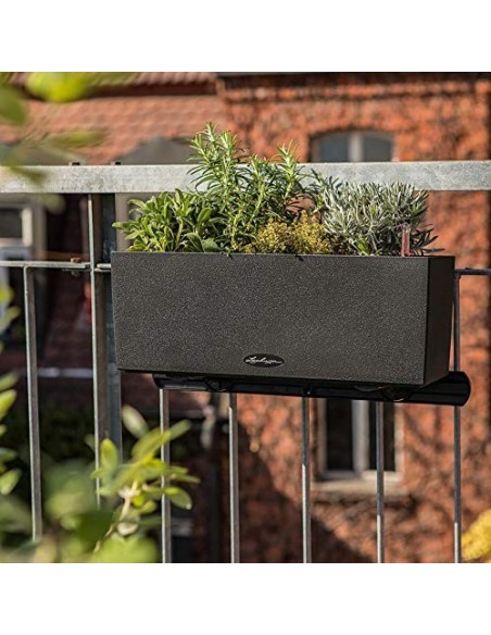 LECHUZA BALCONERA Stone 50 Maceta de riego automático para Interiores y Exteriores, Mesa y Caja de Ventana con Orificio de Dr